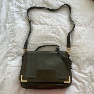 Vince Camuto Genuine Leather & Suede Crossbody Bag